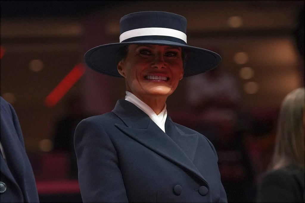 Melania Trump y Donald Trump en el evento de Capital One Arena