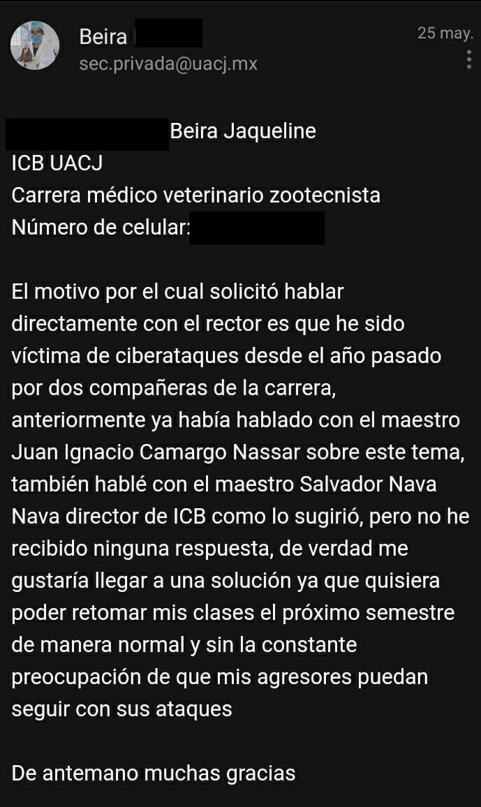 Comunicación de Beira con la UACJ