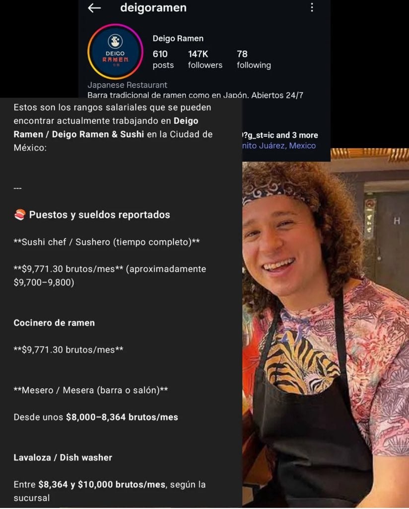 Exhiben sueldos en Deigo Ramen, restaurante de Luisito Comunica