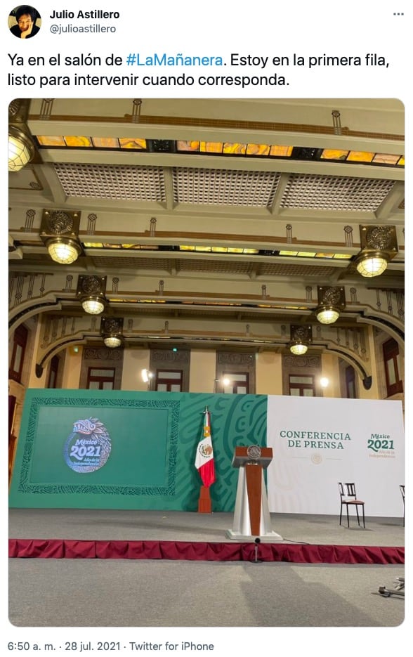 Tuit de Julio Hernández "Astillero"