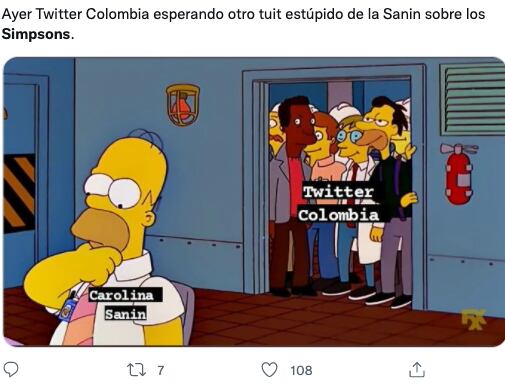 Carolina Sanín se vuelve meme tras críticar a Los Simpson