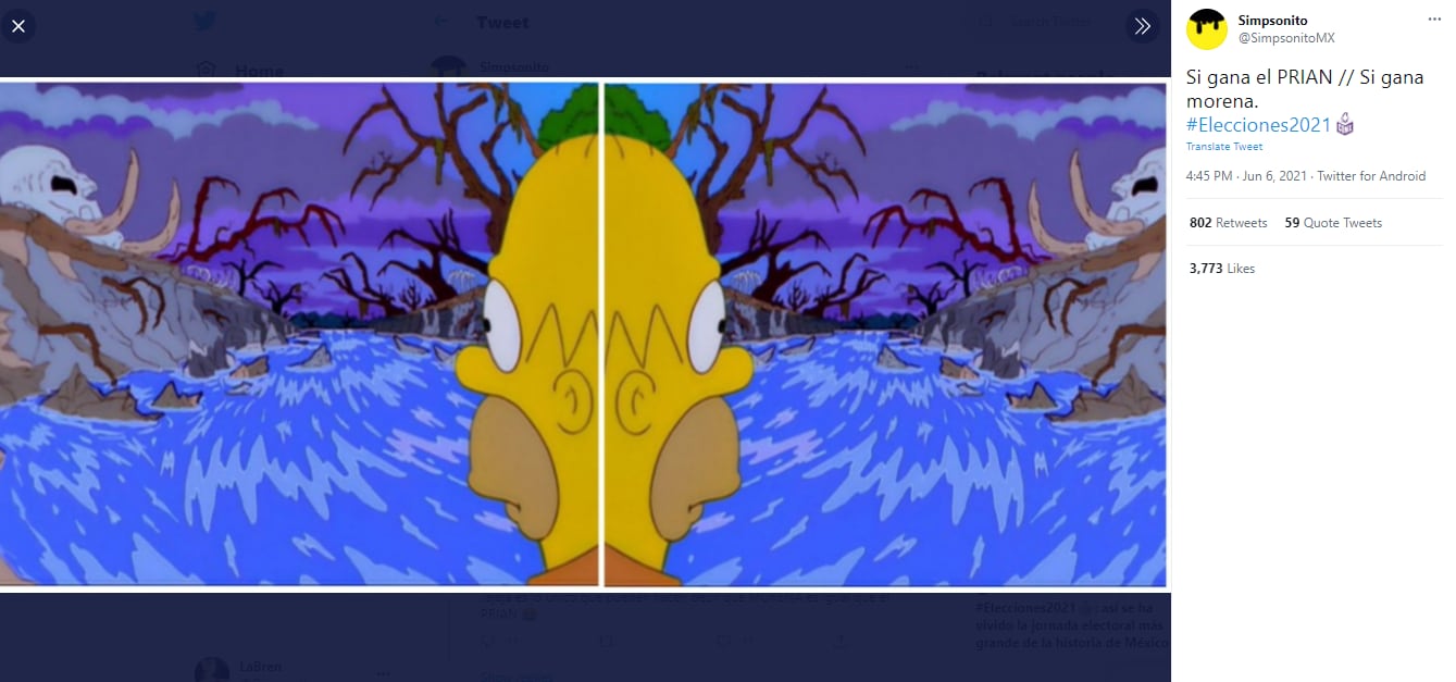 Memes sobre los resultados preliminares de elecciones 2021.
