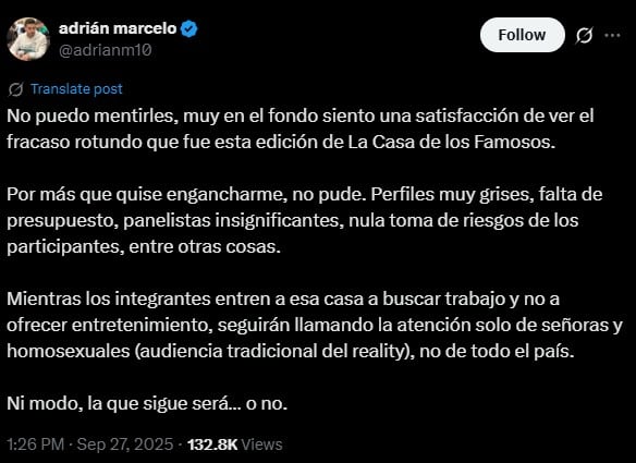 Adrián Marcelo habla de LCDLF 2025