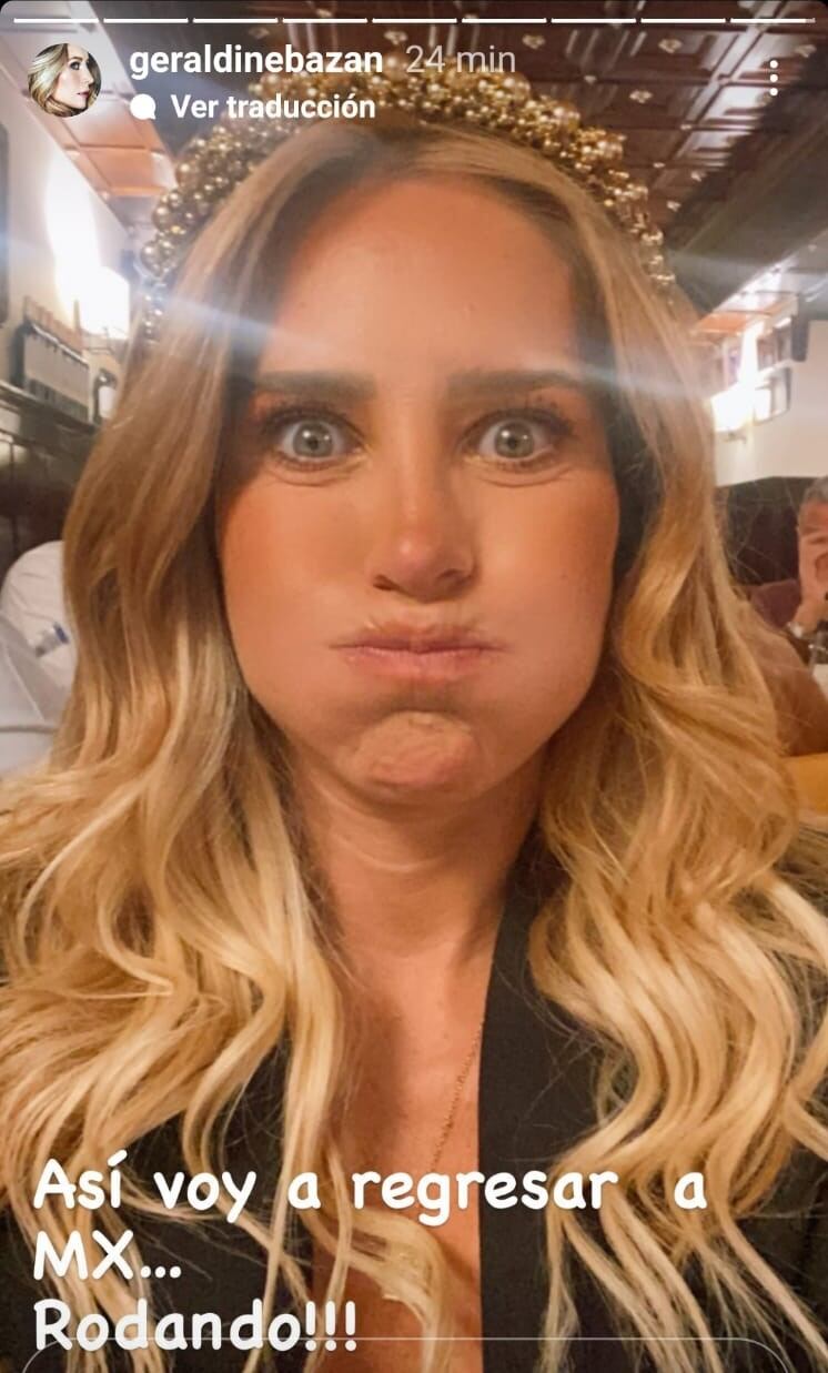 Publicación de Geraldine Bazán en Instagram
