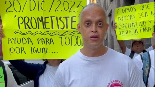 Damnificados de Acapulco frente a Palacio Nacional
