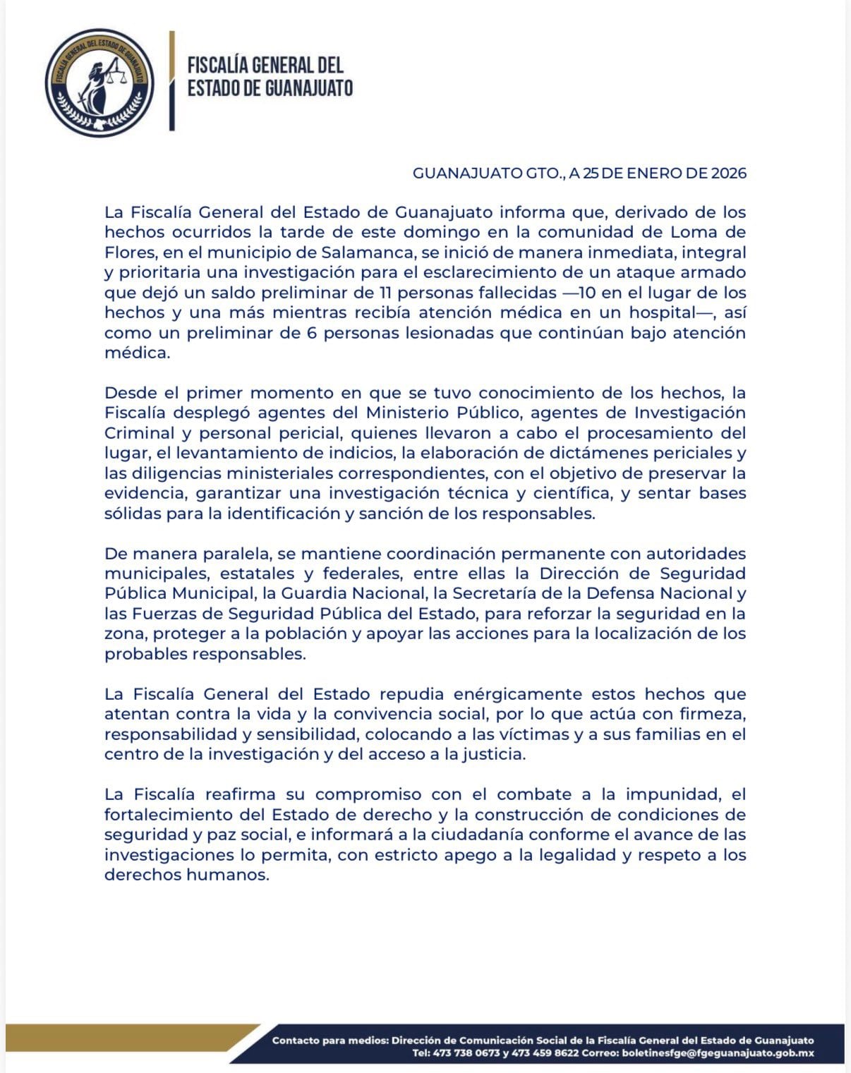 Fiscalía de Guanajuato investiga ataque en cancha deportiva de Salamanca que dejó 11 muertos