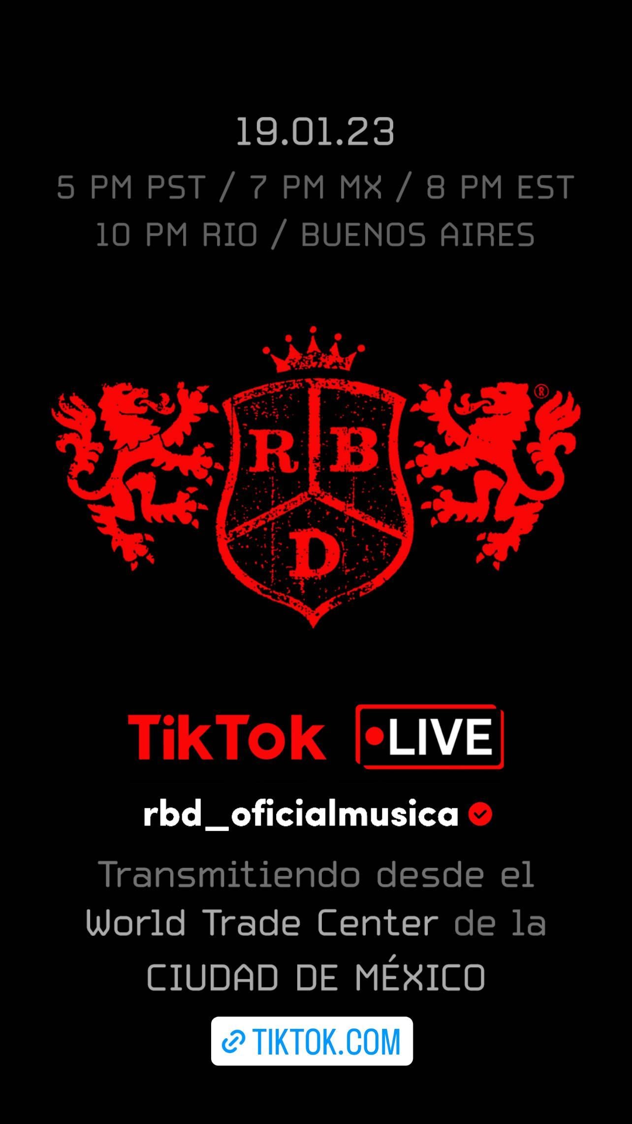 Revelación de fechas del tour 2023 de RBD también se hará por TikTok.