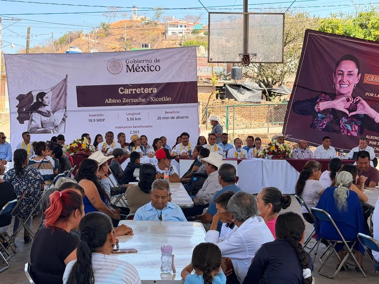 Inauguran reconstrucción de la carretera Albino Zertuche – Xicotlán en Puebla.