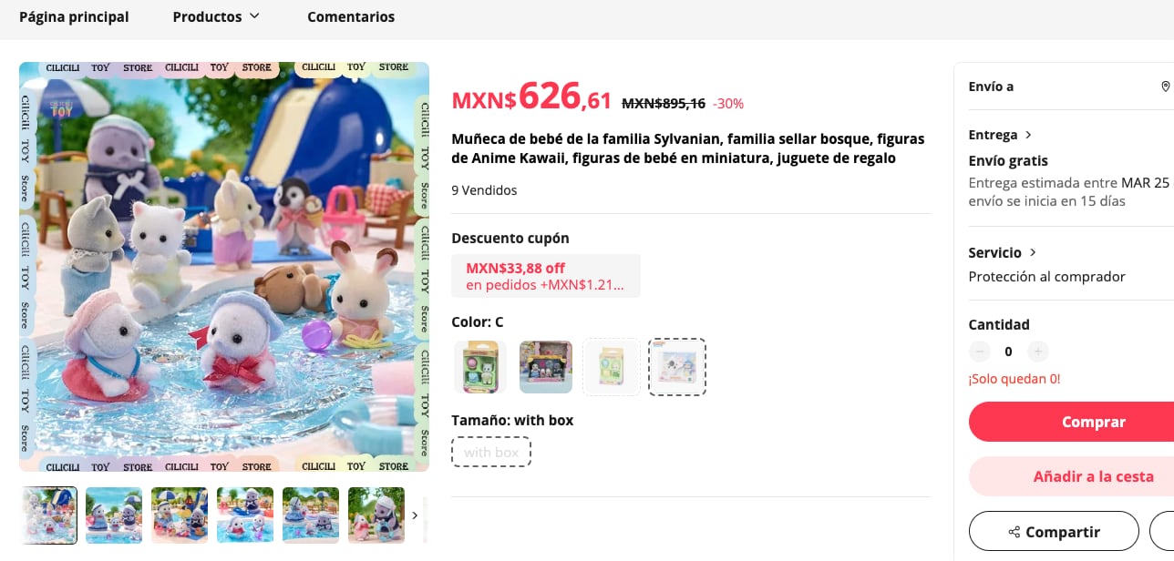 Ternurines de Sylvanian Families en AliExpress