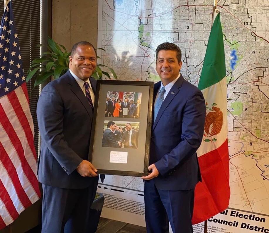 El mandatario tamaulipeco se reunió con el alcalde de Dallas, Texas, Eric Johnson, con quien trató temas de las relaciones del estado mexicano con esa ciudad texana.