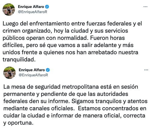 Enrique Alfaro afirma que Guadalajara, Jalisco ya opera con normalidad