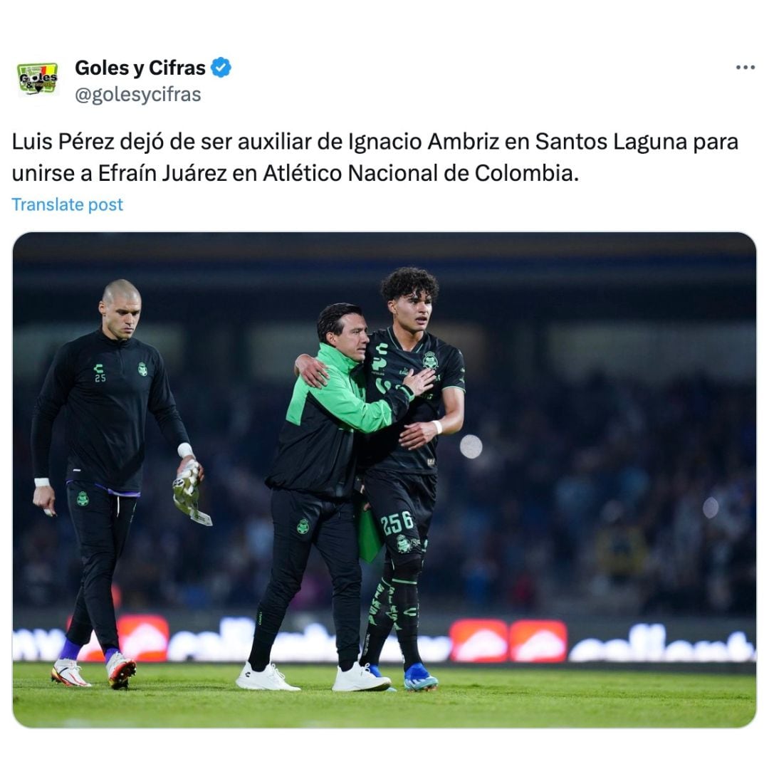 Luis Pérez se unirá al cuerpo técnico de Efraín Juárez en Atlético Nacional.