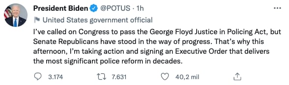 Joe Biden firmará orden ejecutiva para reformar a policía