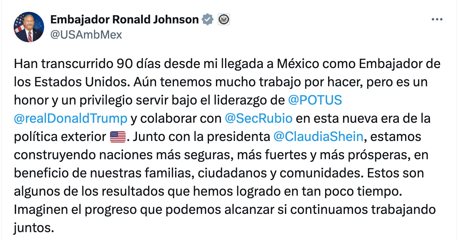 Ronald Johnson presume logros en 90 días en el cargo