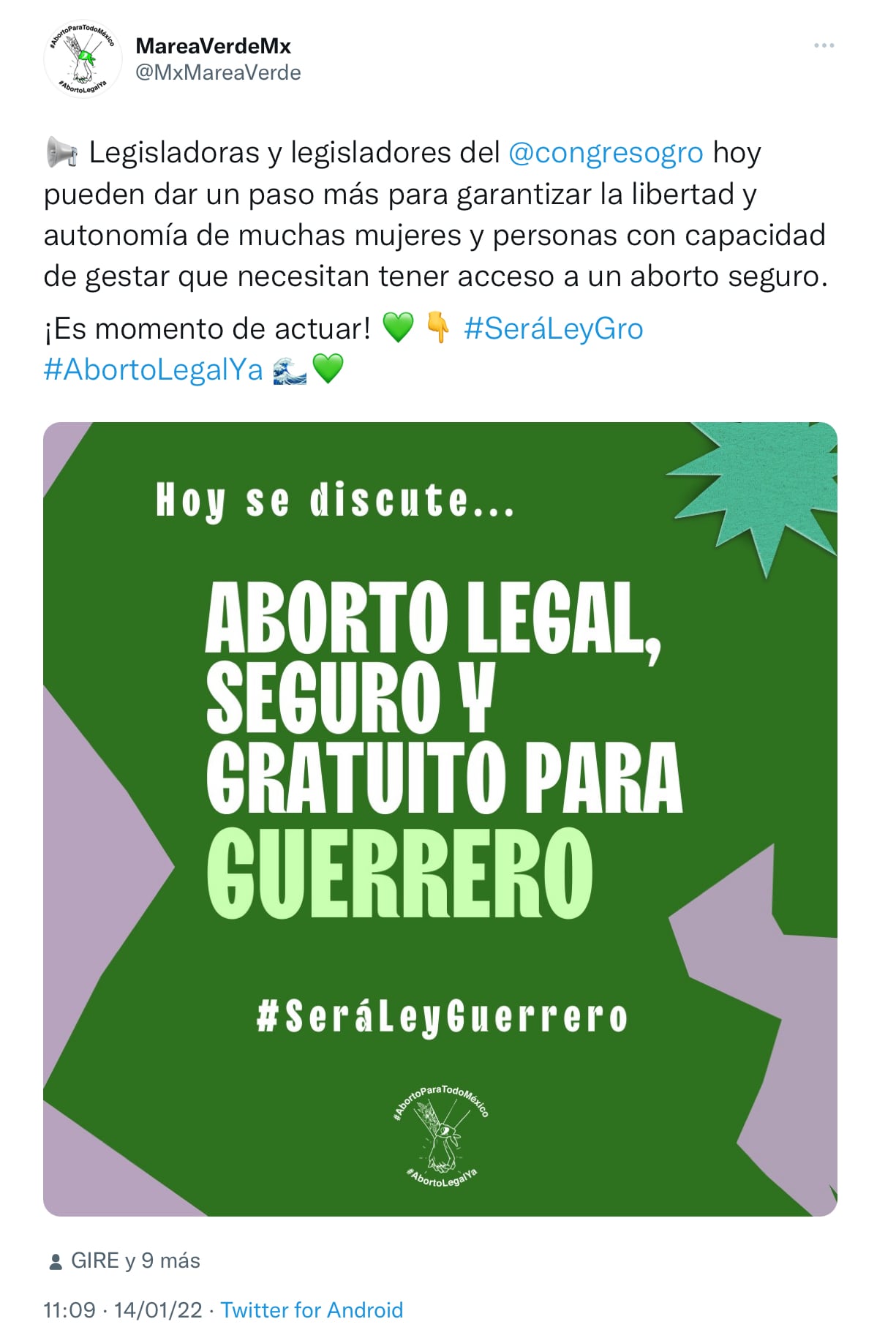 Respaldo a la despenalización del aborto en Guerrero
