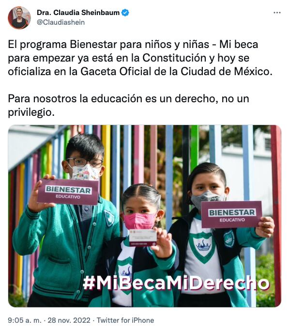 Mi Beca para empezar ya está en la constitución de la CDMX