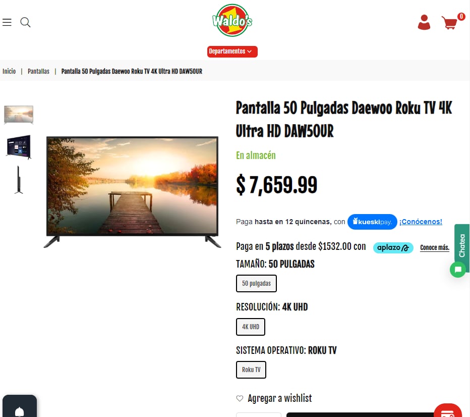 Pantallas en Waldo´s