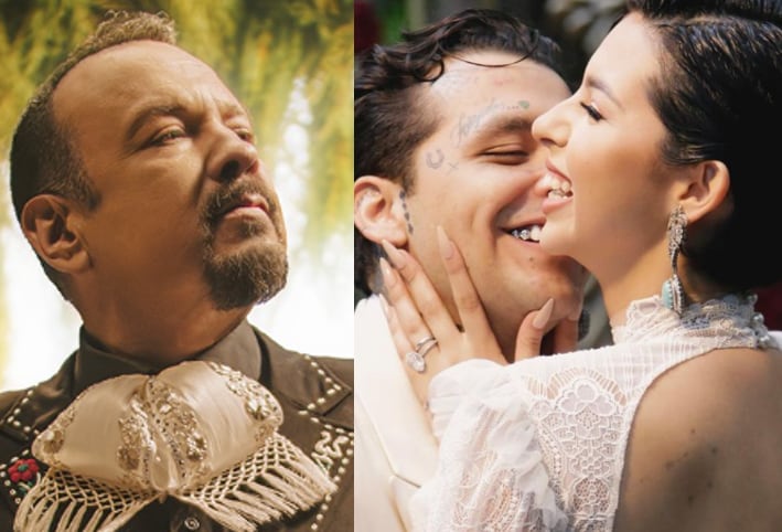 Pepe Aguilar, Christian Nodal y Ángela Aguilar