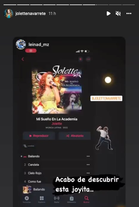 Jolette presume a fans escuchándola