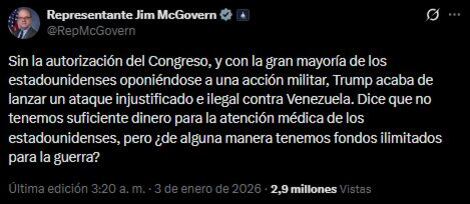 Congresistas rechazan acción militar en Venezuela