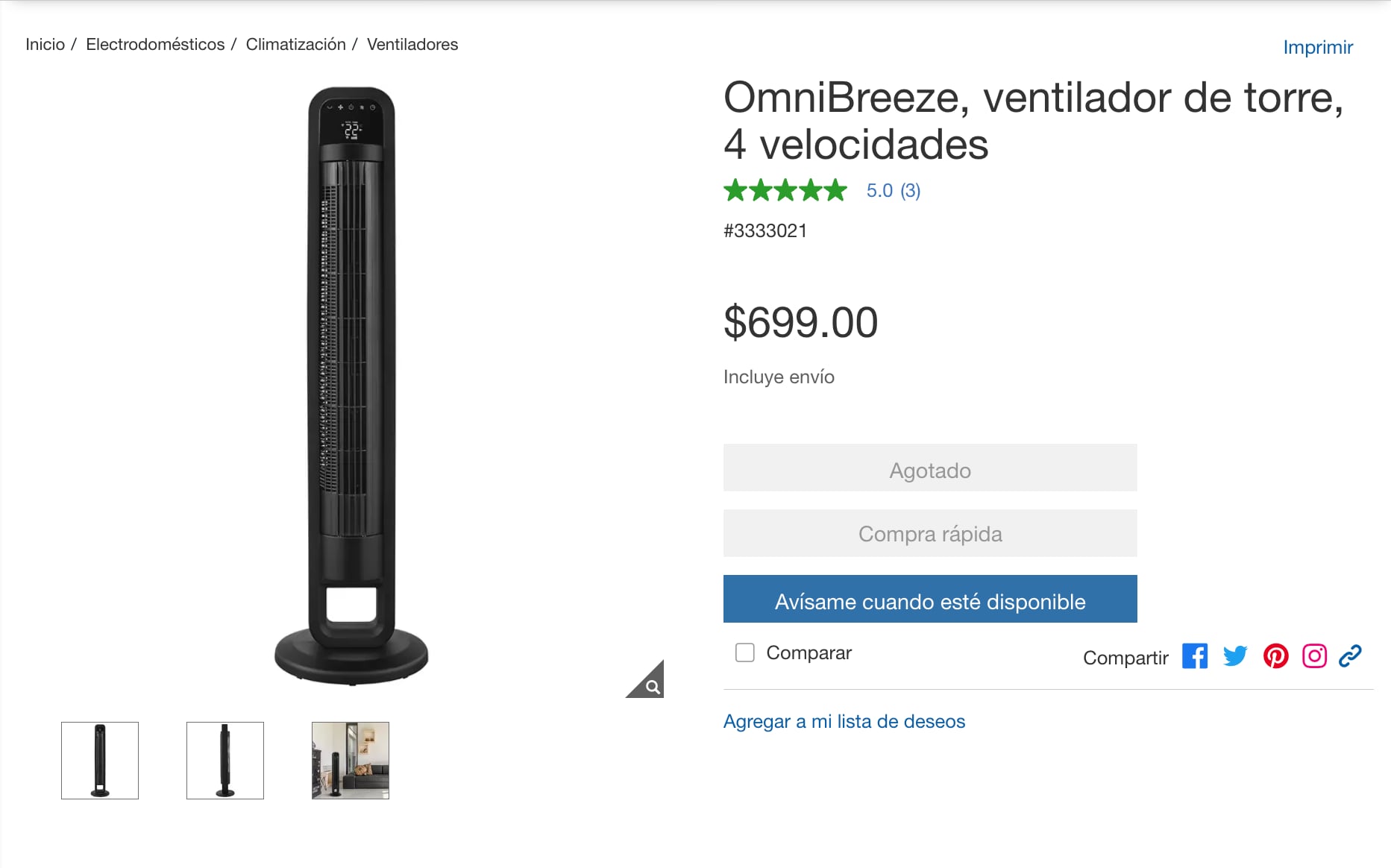 Ventilador OmniBreeze es la fiebre entre revendedores de Costco