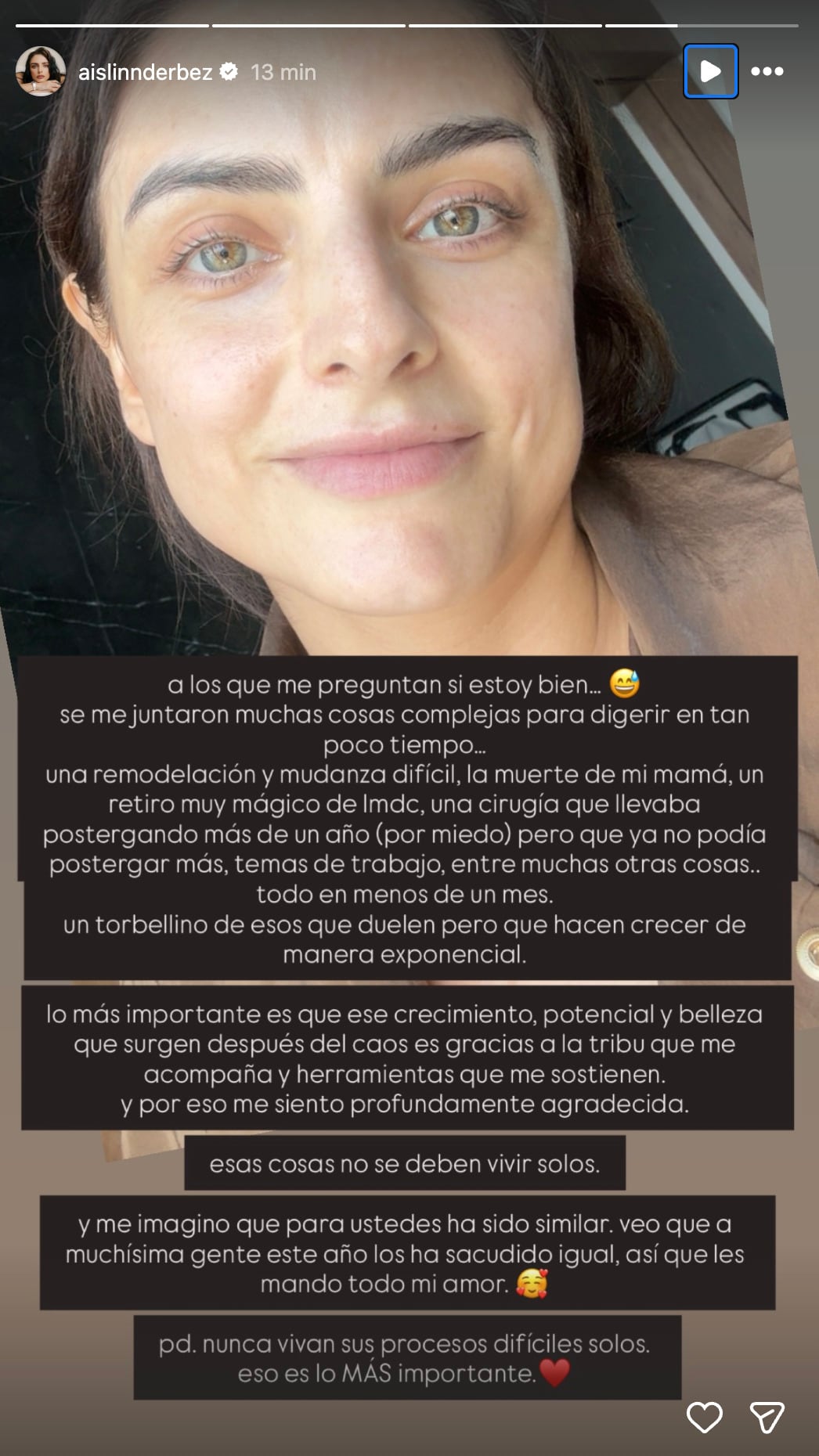 Aislinn Derbez revela que vivió la muerte de su madre y otras situaciones que la llevaron al límite