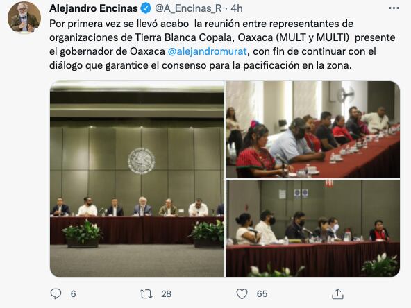 Alejandro Encinas y Alejandro Murat se reúnen con Triquis en CDMX