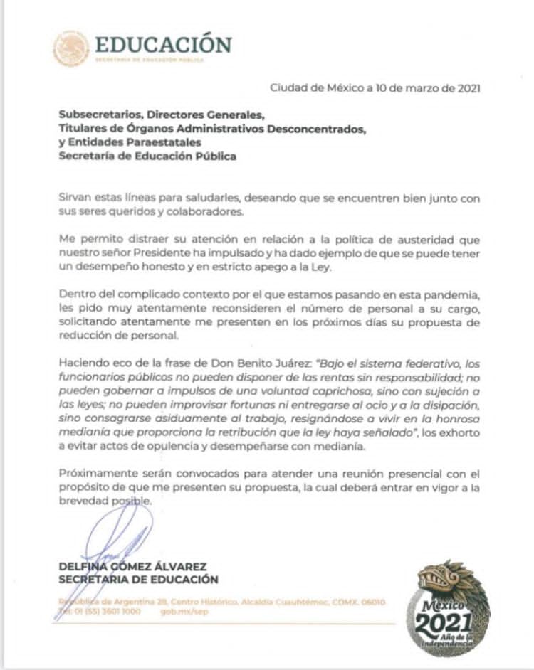 Despidos por "austeridad"