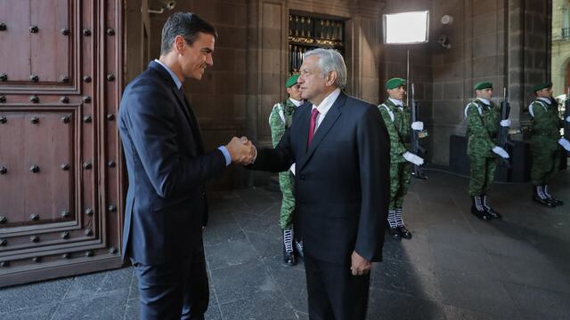 AMLO y Pedro Sánchez, presidente de España
