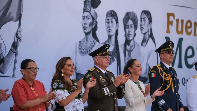 Mara Lezama y Claudia Sheinbaum en Aniversario de la Fuerza Aérea Mexicana