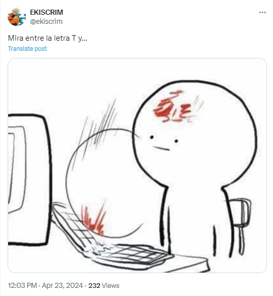 Memes de la tendencia “mira entre la X y la B en tu teclado”