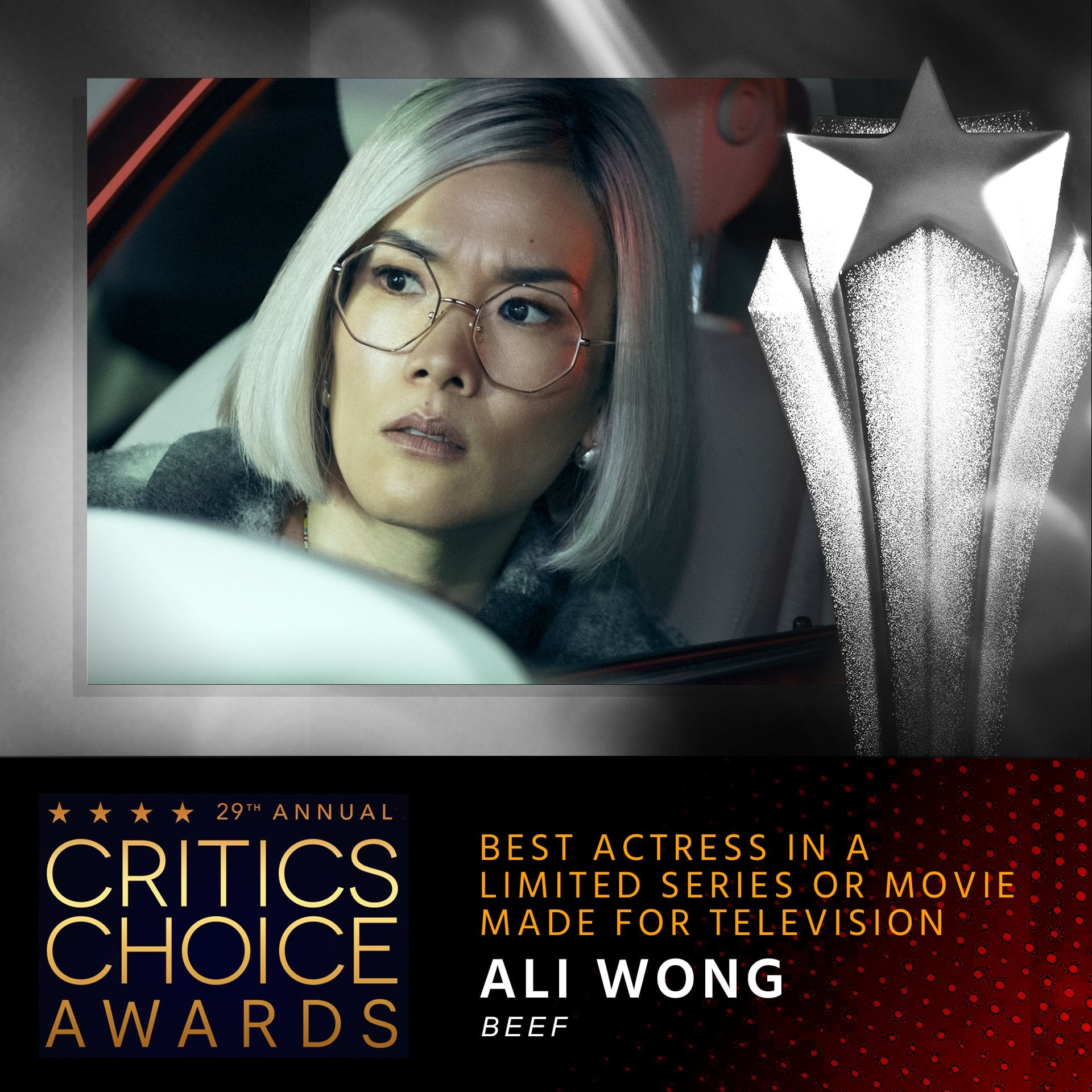 Ali Wong, ganadora Critics Choice Awards 2024
