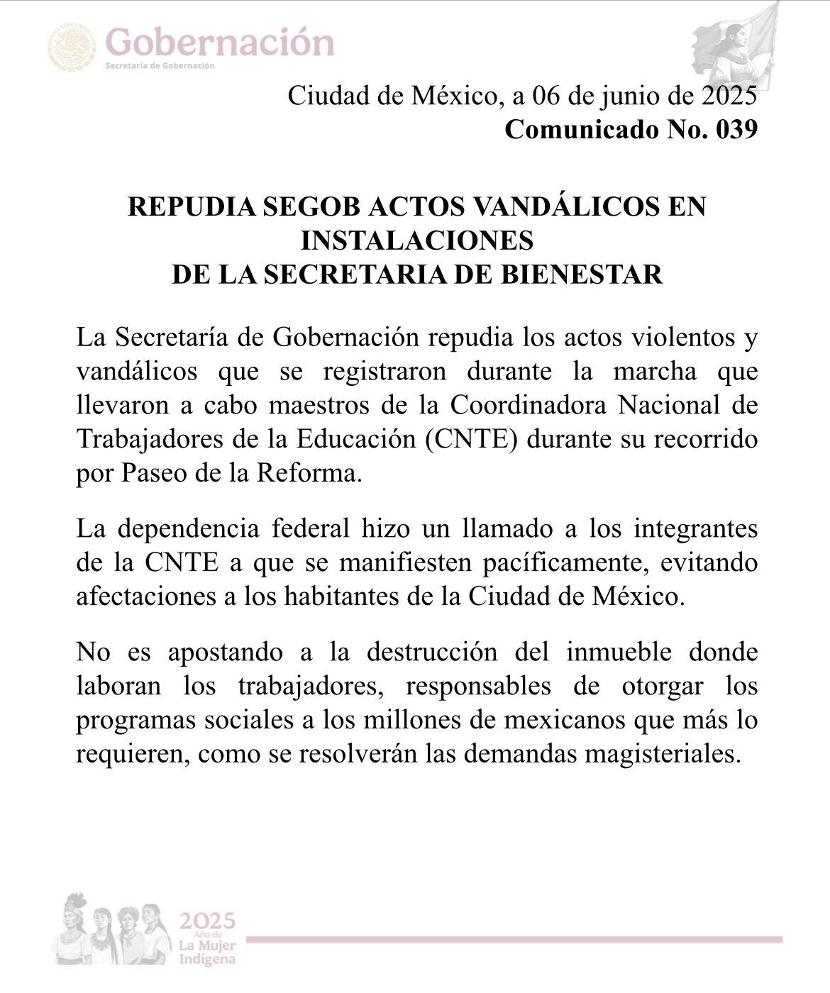 CNTE actos vandálicos