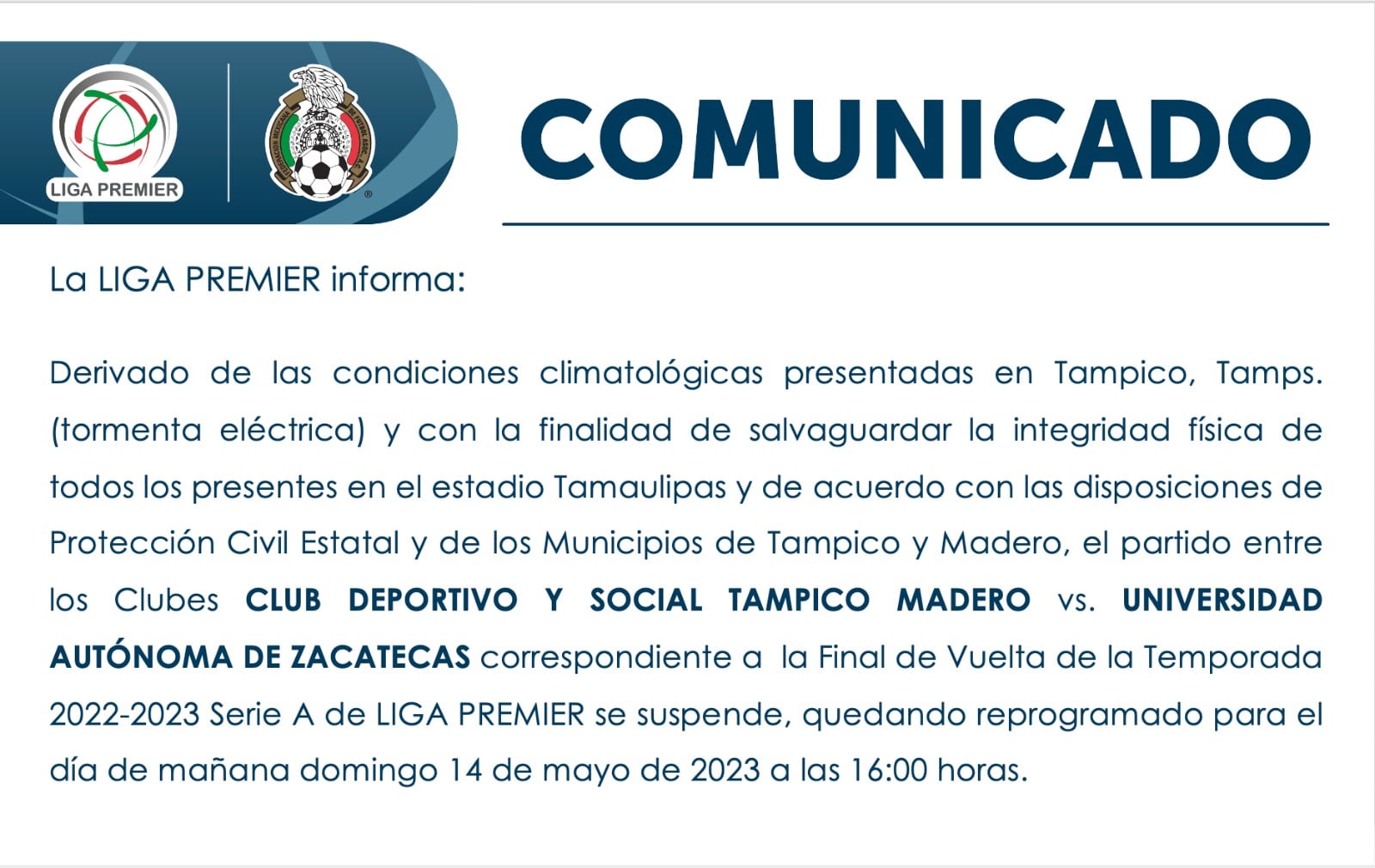 Final de Vuelta Liga Premier.