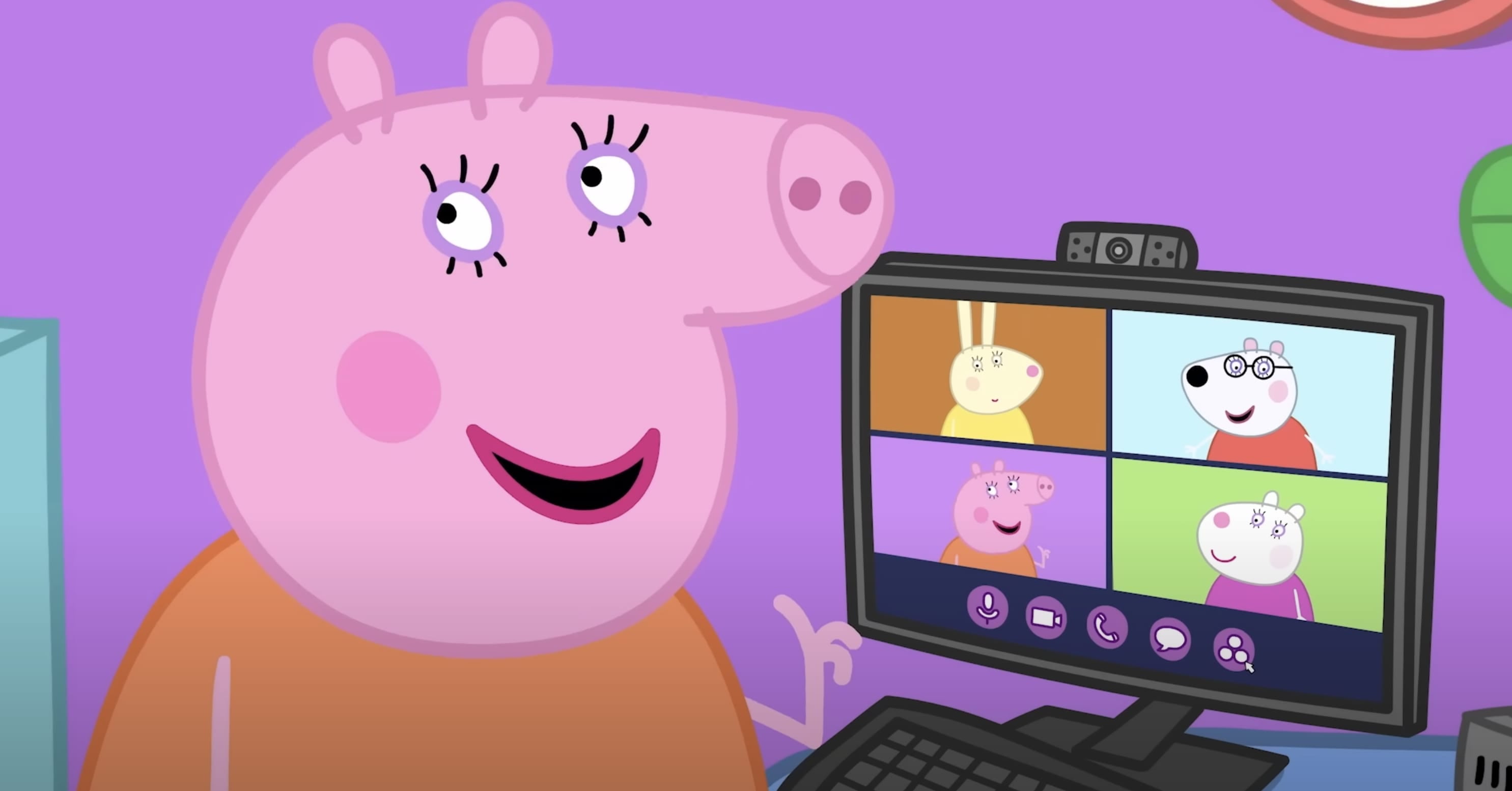 Caos en las videollamadas de Peppa Pig