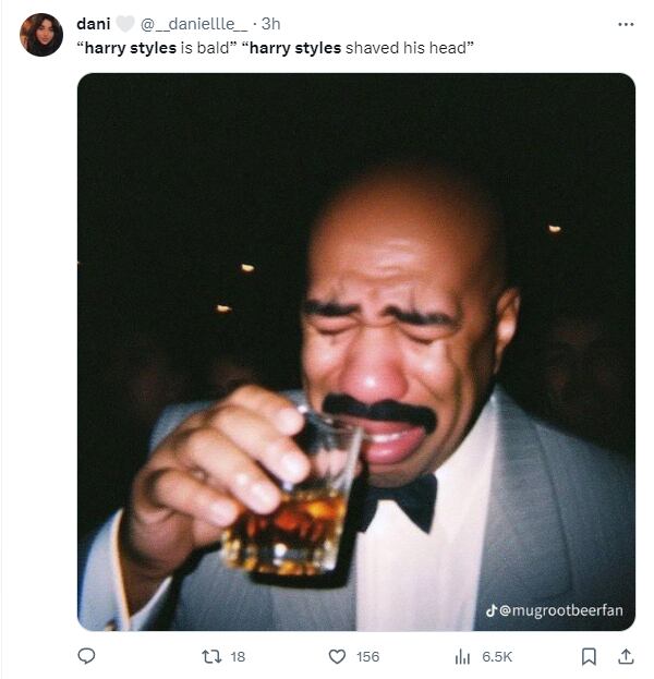 Memes por Harry Styles pelón