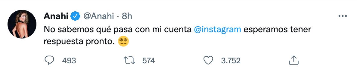 Anahí no sabe por qué le cerraron su Instagram