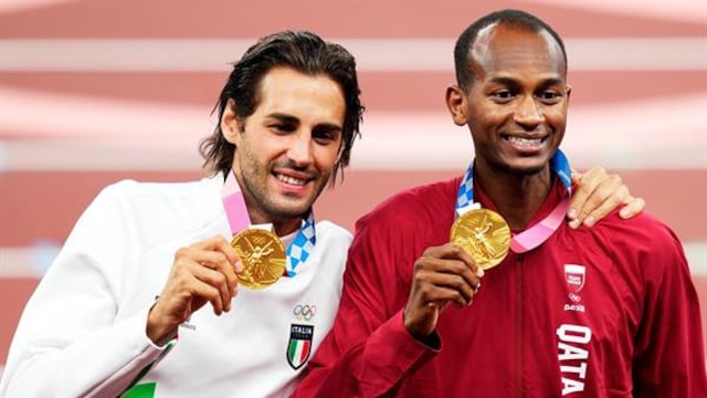 Mutaz Essa Barshim y Gianmarco Tamberi comparten medalla de oro.