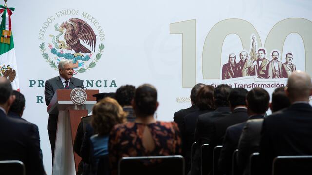 AMLO en su informe por los 100 días de su cuarto año de gobierno