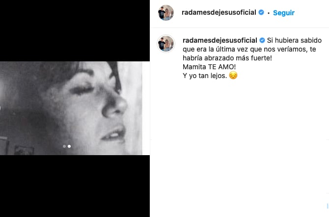 Radamés de Jesús a la muerte de María Montejo.