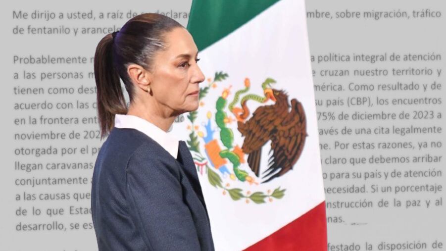 Claudia Sheinbaum, presidenta de México, durante la conferencia matutina realizada en Palacio Nacional