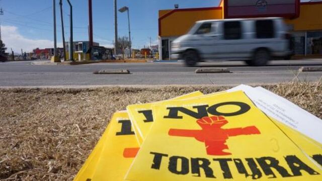 Organizaciones de derechos humanos en protesta contra la tortura.