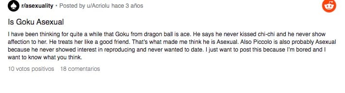 Goku asexual reddit