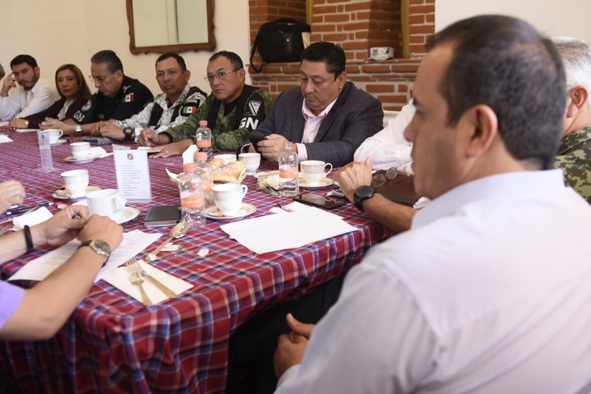 Al presidir la Mesa de Coordinación Estatal para la Construcción de la Paz, el gobernador de Morelos, Cuauhtémoc Blanco, agradeció el apoyo federal.