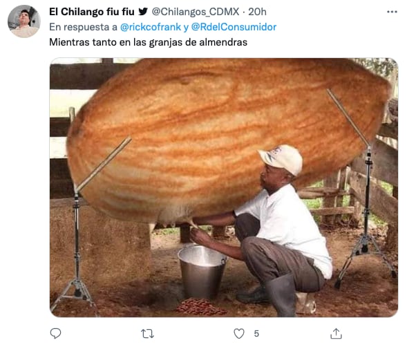 Meme sobre la leche de almendras