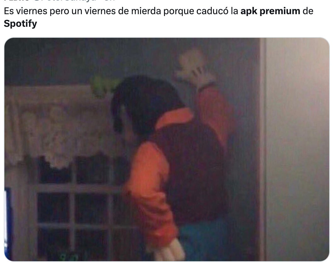 Memes de la caída de Spotify Premium APK