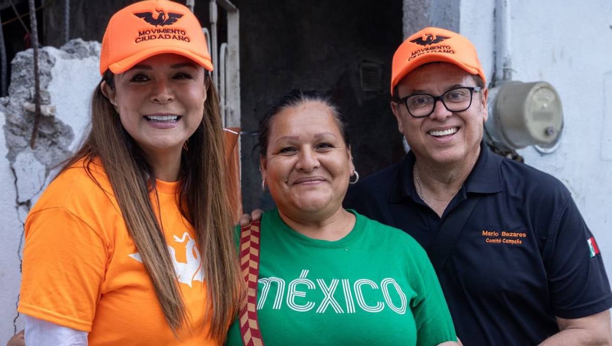Brenda Bezares en campaña junto a Mario Bezares