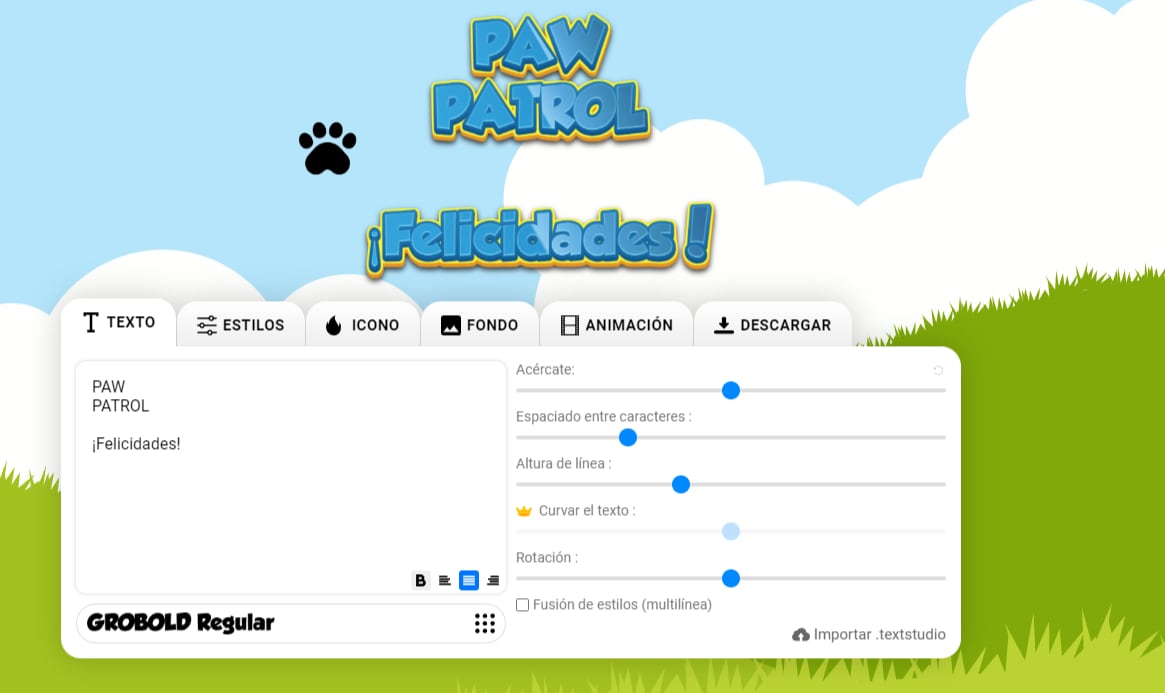 Tipografía Paw Patrol
