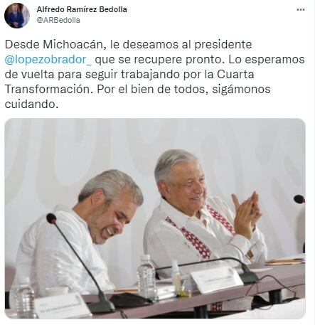 Alfredo Ramírez Bedolla desea recuperación de AMLO