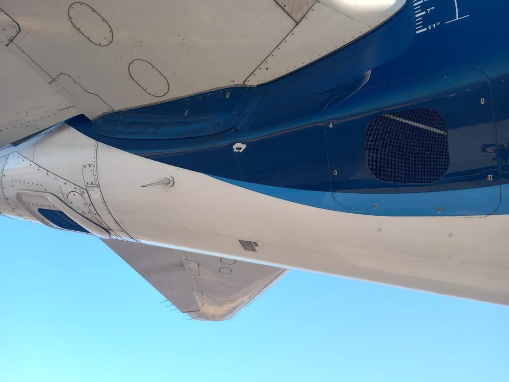 Impacto de bala del avión de Aeroméxico